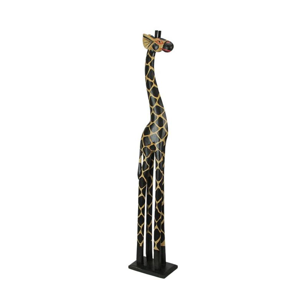 36 Inch Hand Carved Wooden Giraffe Sculpture Safari Home Decor Figurine Statue